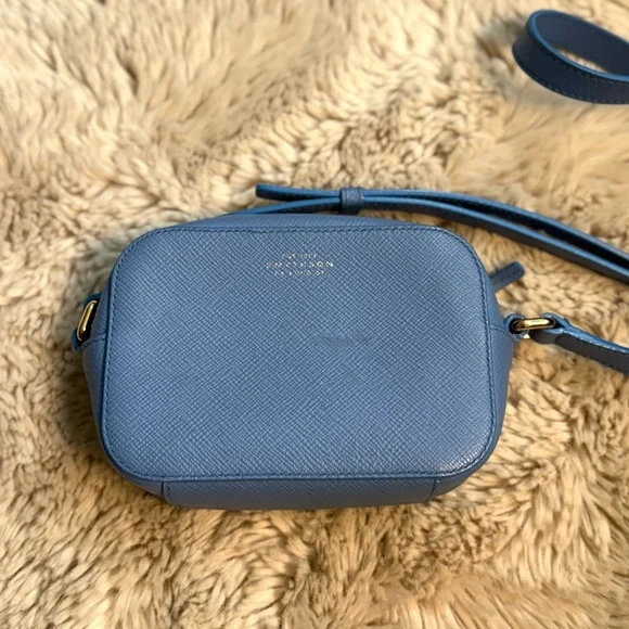 Smythson Camera Bag in Panama blue crossbody - Picture 5 of 13